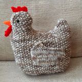 Katie's Chicken - (10"x10") Knitted in Moss Stitch. 