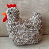 Katie's Chicken - (10"x10") Knitted in Moss Stitch. 
